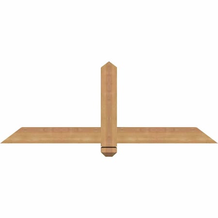 Ekena Millwork Eugene Smooth Timber Gable Bracket, Western Red Cedar, 48"W x 18"H x 3 1/2"D x 3 1/2"F, 9/12 Pitch GBW048X18X0404EUG00SWR